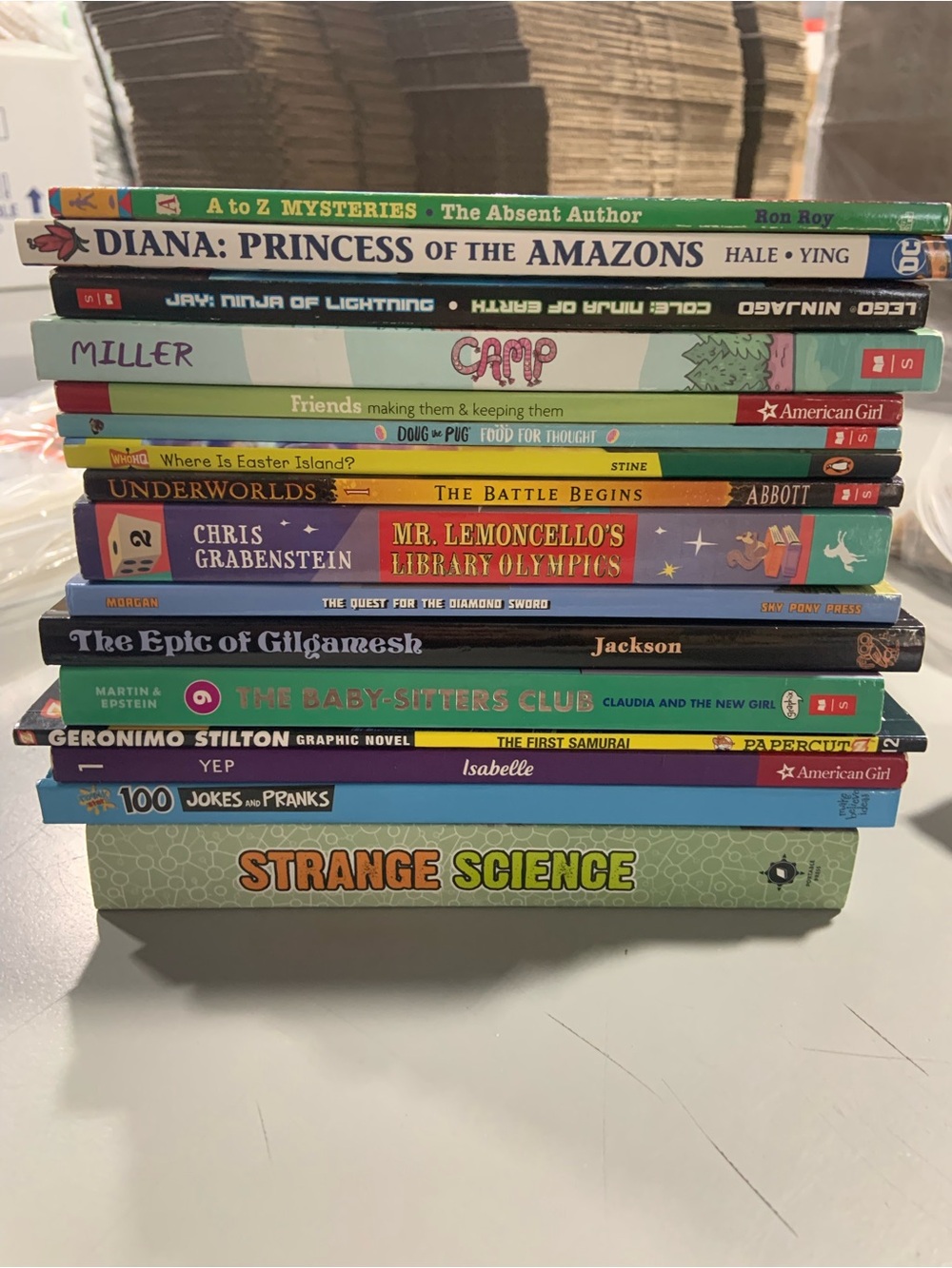 Stack of 16 mixed Children's Paperback/hardbound Books - Assorted Titles
